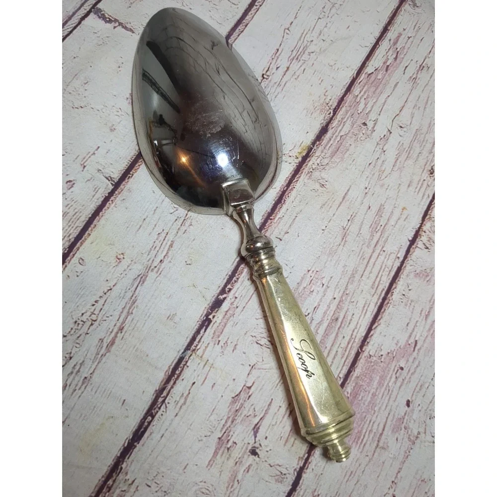 Pottery Barn Antique Style Silver Sentiments Ice Scoop